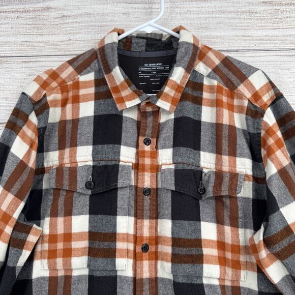 REI Shirt Mens Large Plaid Flannel Button Up Outdoor Workwear Casual - Picture 3 of 12
